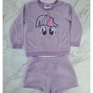 My Little Pony 2 Piece Fleece Pajama Set PJs Purple Long Sleeve Short 2T